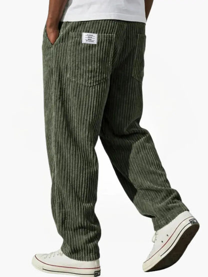 Men's Relaxed Fit Corduroy Pants Elastic Waist Drawstring - Image 7