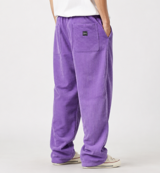 Men's Relaxed Fit Corduroy Pants Elastic Waist Drawstring - Image 10