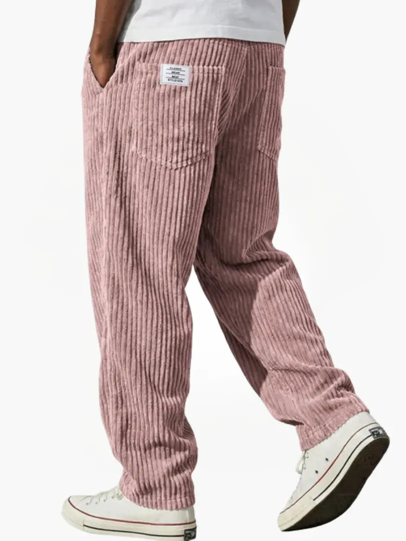 Men's Relaxed Fit Corduroy Pants Elastic Waist Drawstring - Image 9