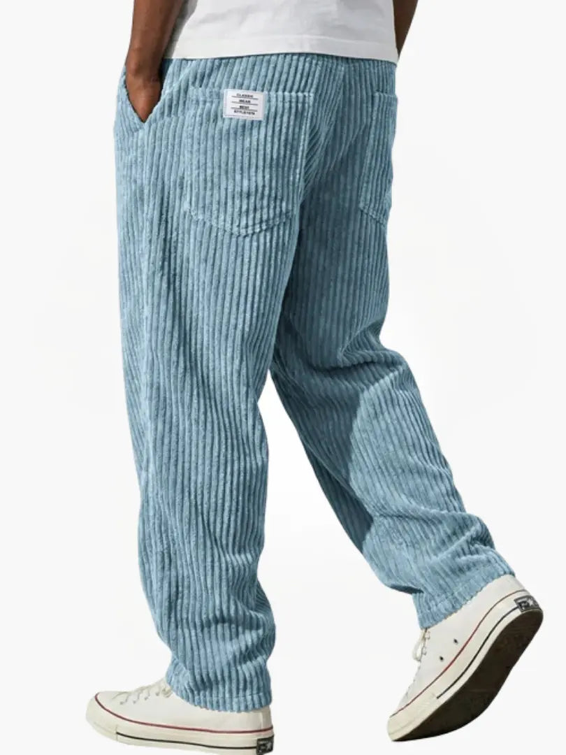 Men's Relaxed Fit Corduroy Pants Elastic Waist Drawstring - Image 4