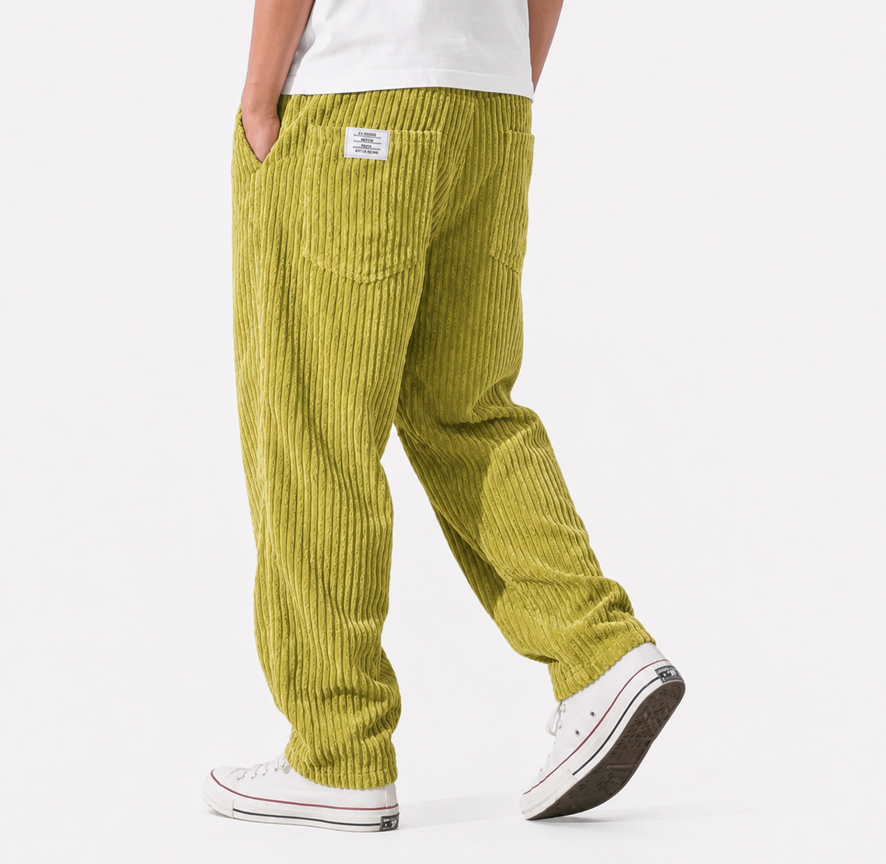 Men's Relaxed Fit Corduroy Pants Elastic Waist Drawstring - Image 11