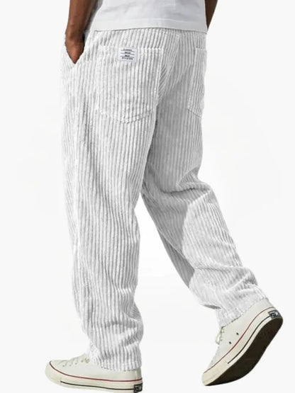 Men's Relaxed Fit Corduroy Pants Elastic Waist Drawstring - Image 5
