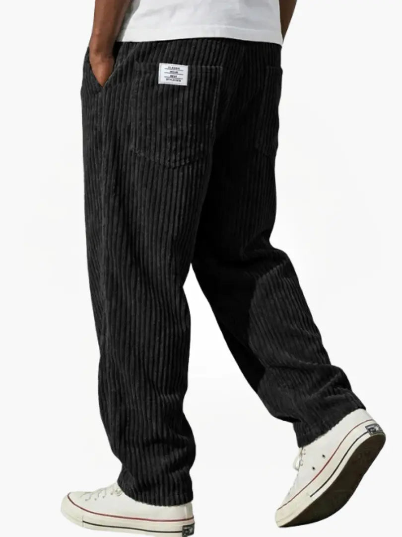 Men's Relaxed Fit Corduroy Pants Elastic Waist Drawstring - Image 6