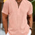 Men's Short Sleeve V-Neck Stand Collar Casual Summer Shirt - Image 3