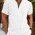 Men's Short Sleeve V-Neck Stand Collar Casual Summer Shirt - Image 4