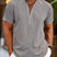 Men's Short Sleeve V-Neck Stand Collar Casual Summer Shirt - Image 8