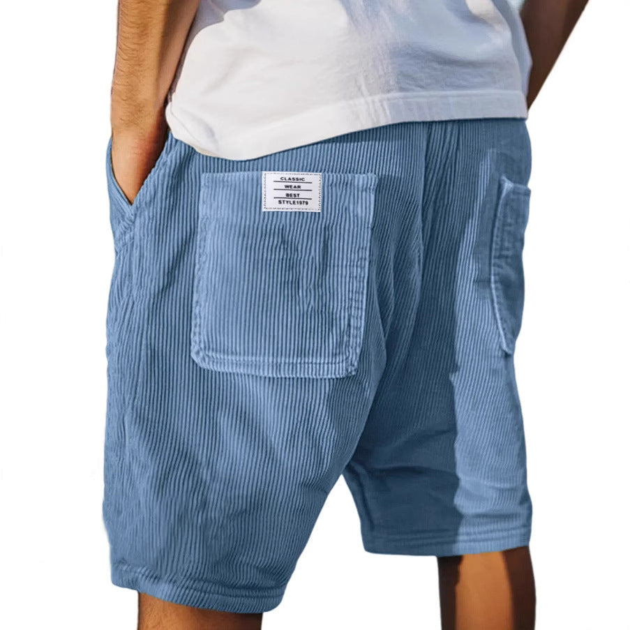 Men's Ribbed Knit Shorts Elastic Waist Lounge Casual - Image 4