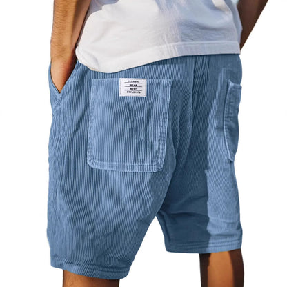 Men's Ribbed Knit Shorts Elastic Waist Lounge Casual - Image 4