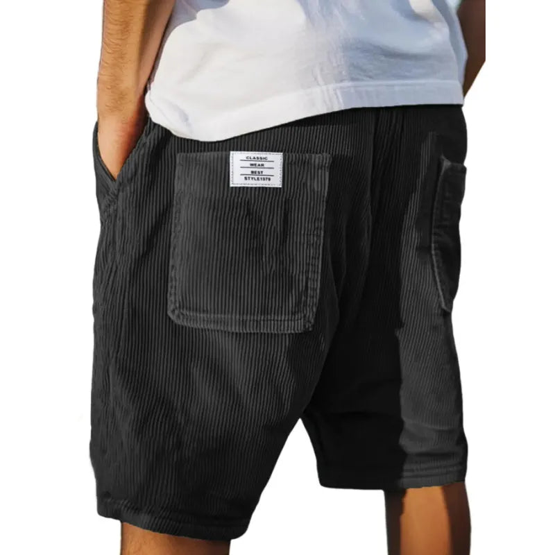 Men's Ribbed Knit Shorts Elastic Waist Lounge Casual - Image 6