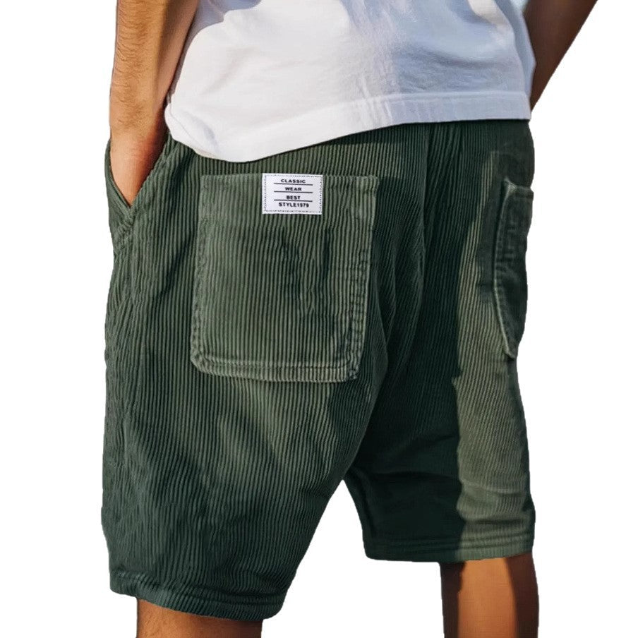 Men's Ribbed Knit Shorts Elastic Waist Lounge Casual - Image 7