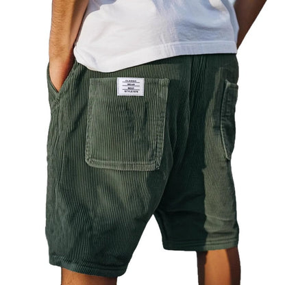 Men's Ribbed Knit Shorts Elastic Waist Lounge Casual - Image 7