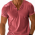 Men's Short Sleeve V-Neck Henley T-Shirt - Image 9