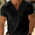 Men's Short Sleeve V-Neck Henley T-Shirt - Image 4