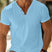 Men's Short Sleeve V-Neck Henley T-Shirt - Image 5