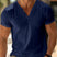 Men's Short Sleeve V-Neck Henley T-Shirt - Image 7