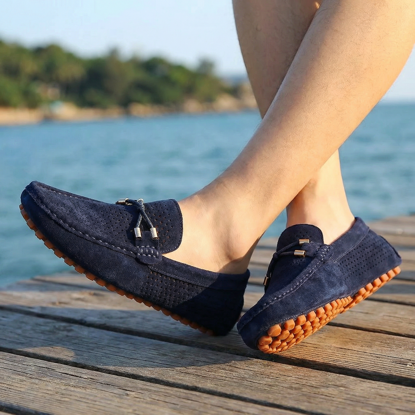 Gianno - Mocasines de cuero perforado