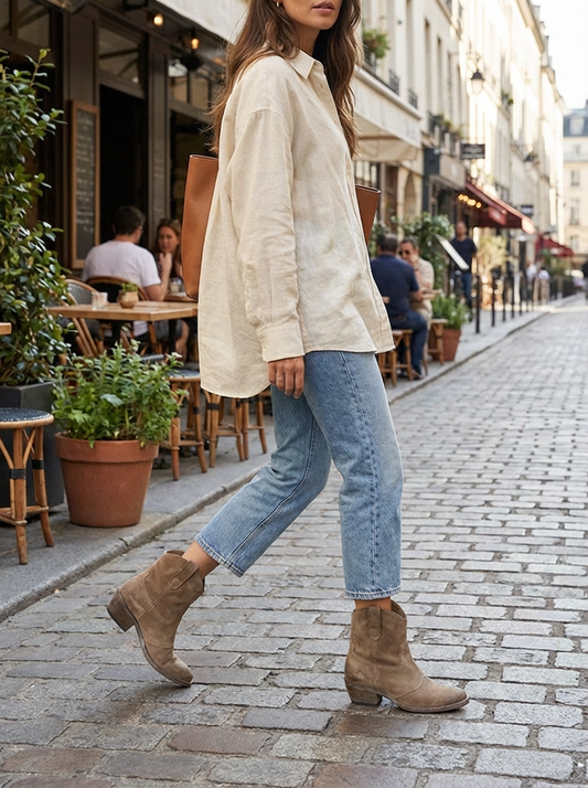 Jayne - Women Western Ankle Boots Block Heel