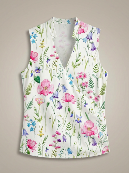 Eliza - Camiseta de mujer ajustada con cuello en V