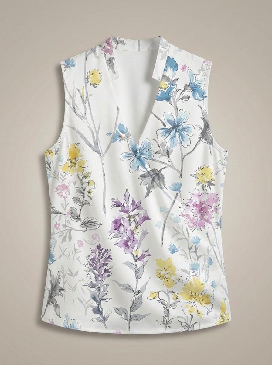 Eliza - Camiseta de mujer ajustada con cuello en V