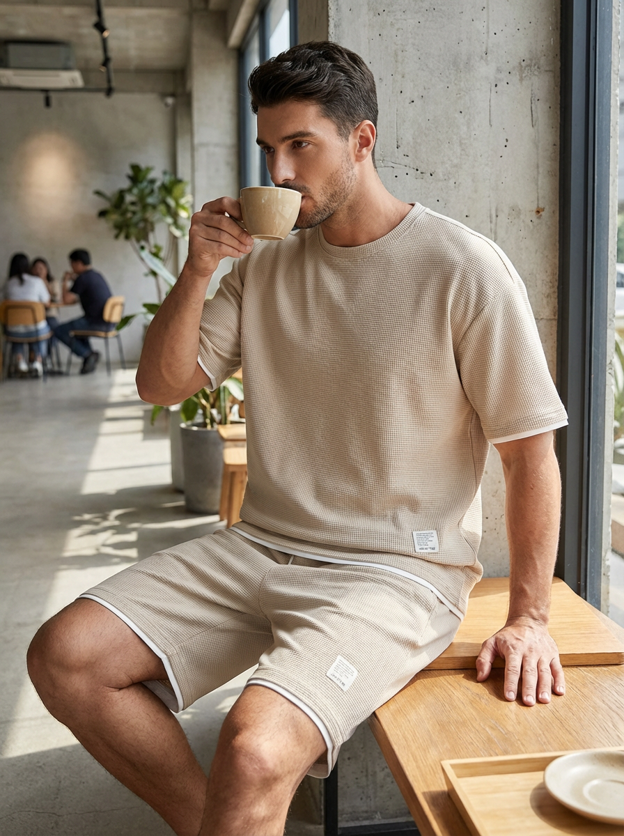 Jayce - Ensemble T-shirt ajusté et short pour homme