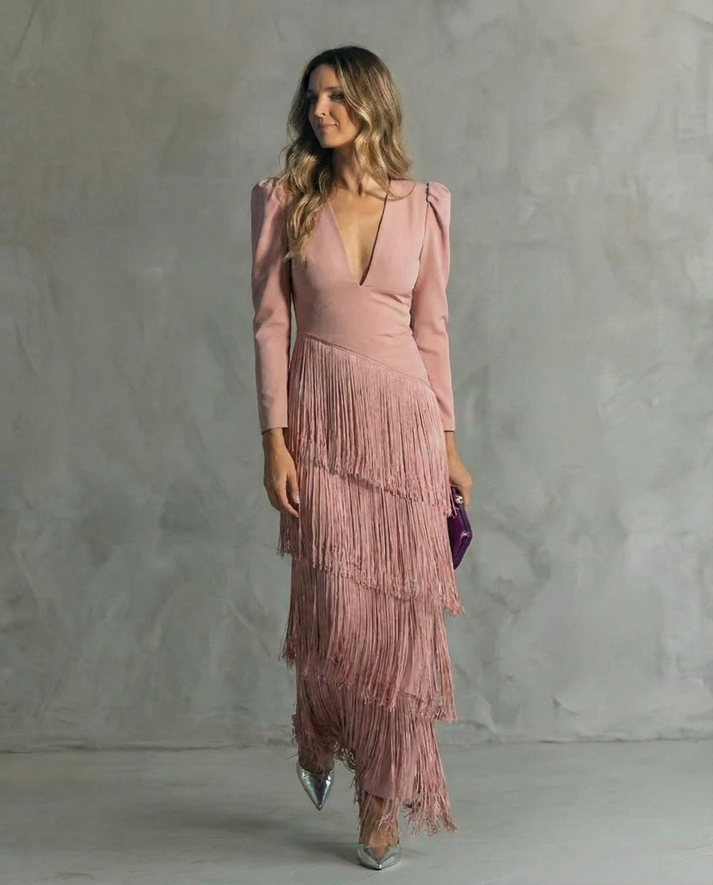 Ivana - Elegant Fringe Midi Dress