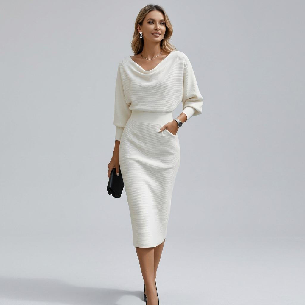 Ceraphine – Draped Midi Dress