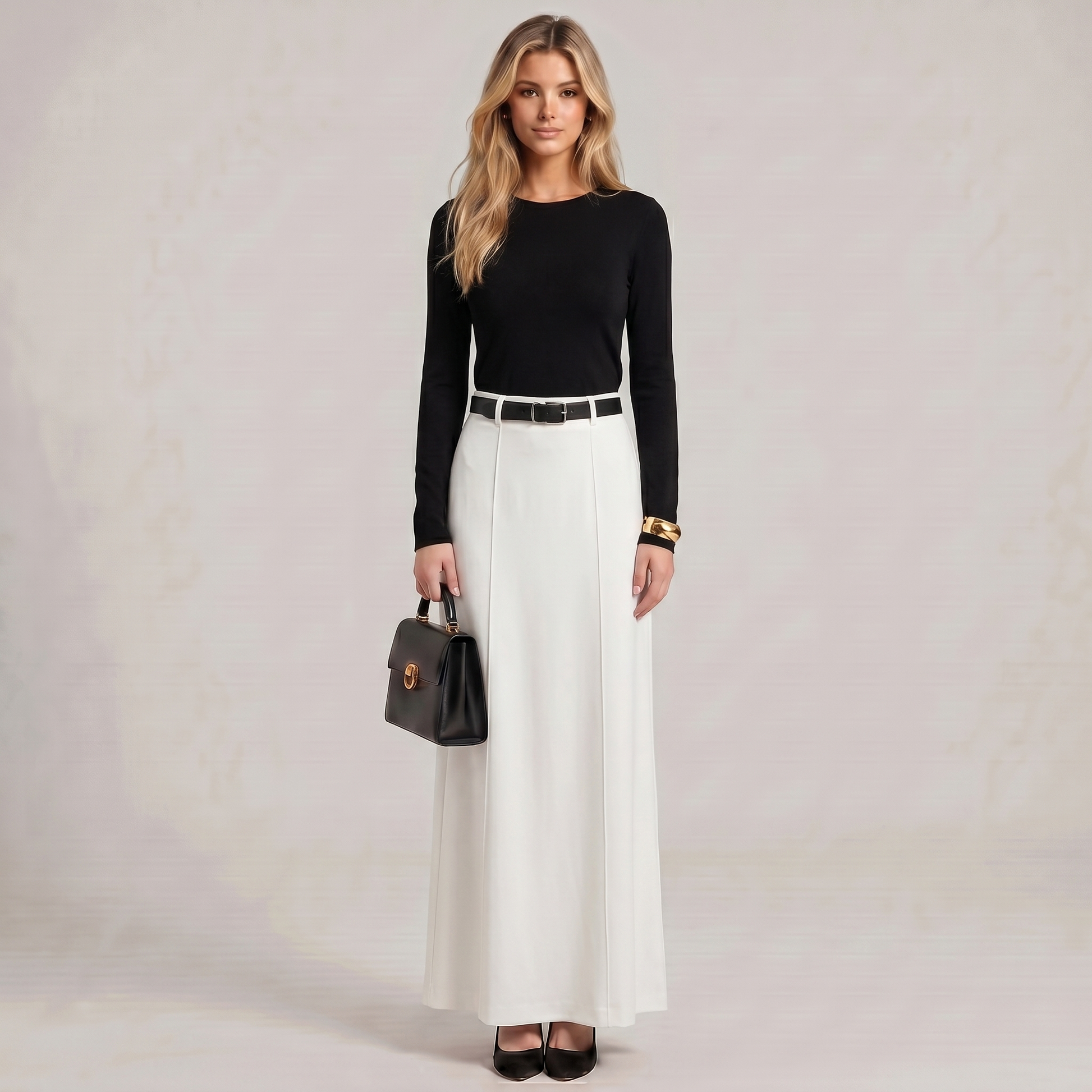 Women Flowy Maxi Skirt Long Wide Leg