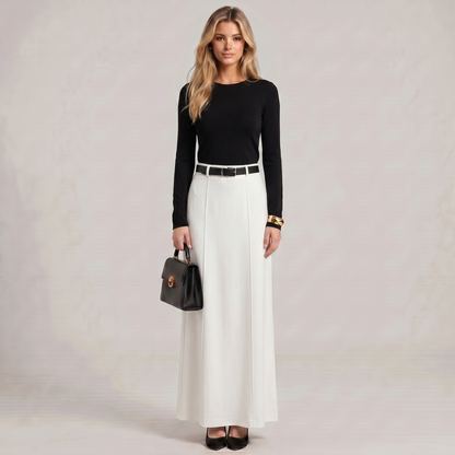 Women Flowy Maxi Skirt Long Wide Leg