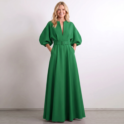 Women Short Sleeve A-Line Maxi Dress - Image 2