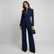 Women 2 Piece High Collar Blazer Trouser Set