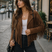 Fynella – Brown Suede Fringe Jacket Women