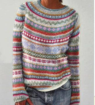 Elendra – Women’s Crew Neck Knit Sweater