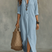Women's Linen Maxi Dress Button Front Flowy Summer - Image 8