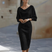 Biancelle - Draped Batwing Sleeve Midi Dress