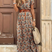 Women Paisley Belted Casual Maxi Dress Summer Boho - Image 5