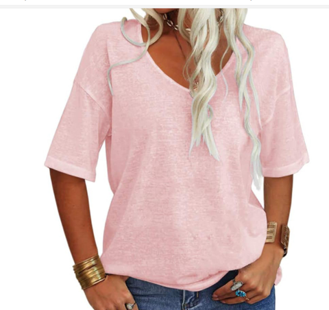 Maren – Afslappet U-hals sommer T-shirt til kvinder