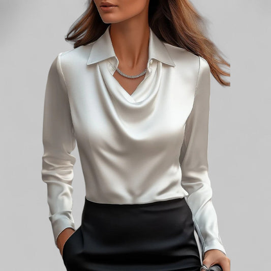 Teresa – Satin Draped Blouse
