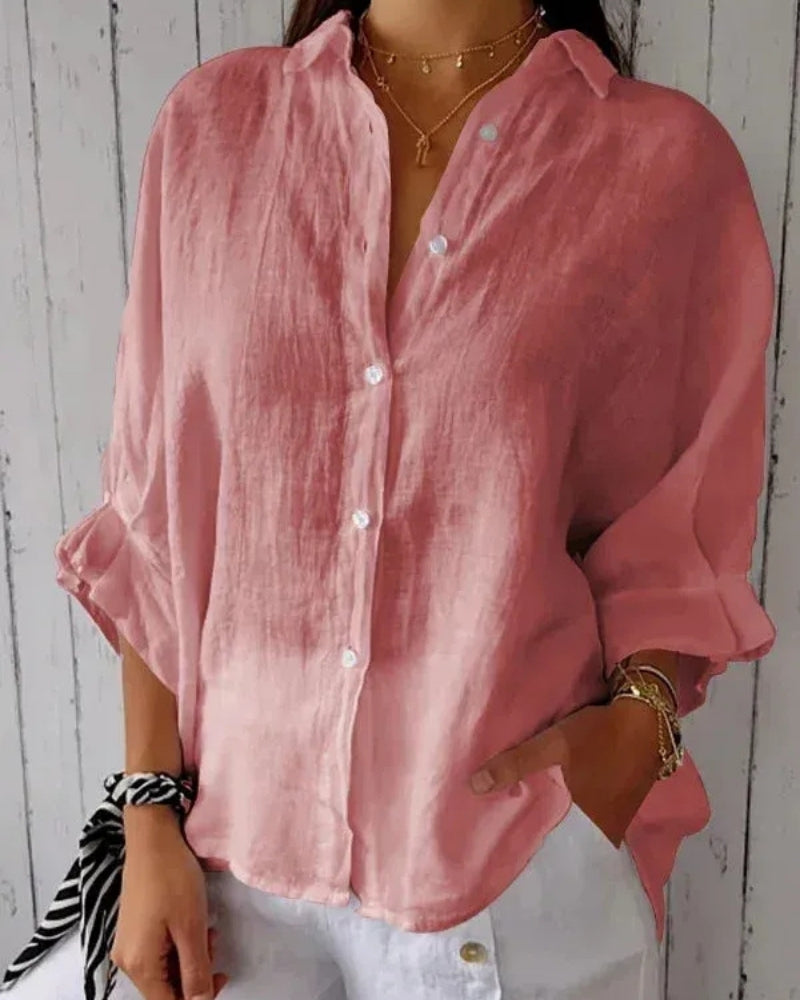 Elarisa - Womens Long Sleeve Button Blouse