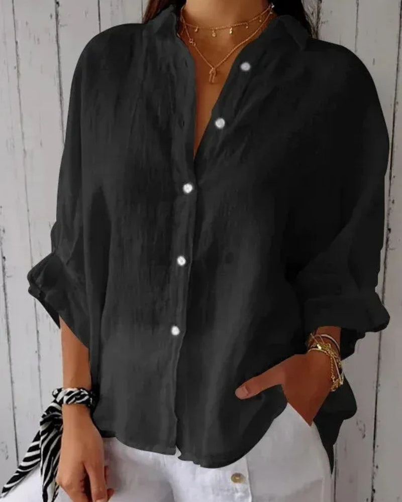 Elarisa - Womens Long Sleeve Button Blouse