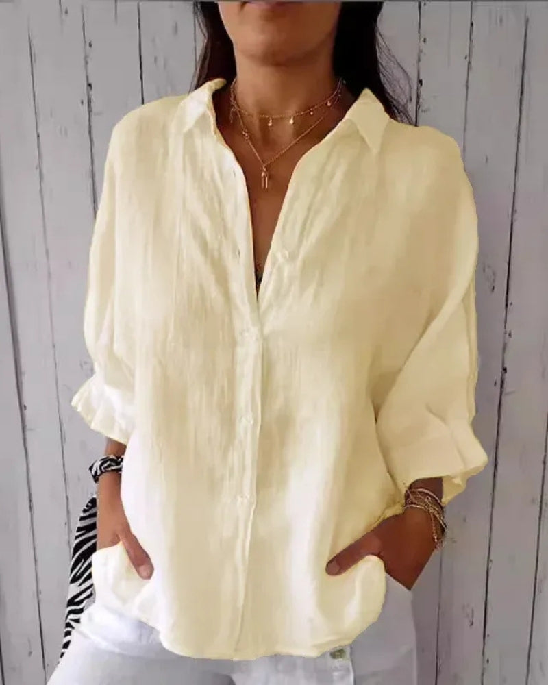 Elarisa - Womens Long Sleeve Button Blouse