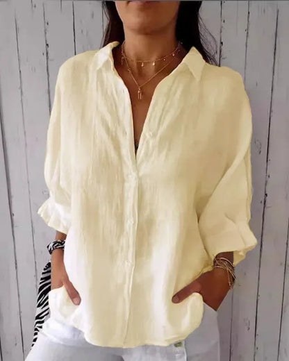 Elarisa - Womens Long Sleeve Button Blouse