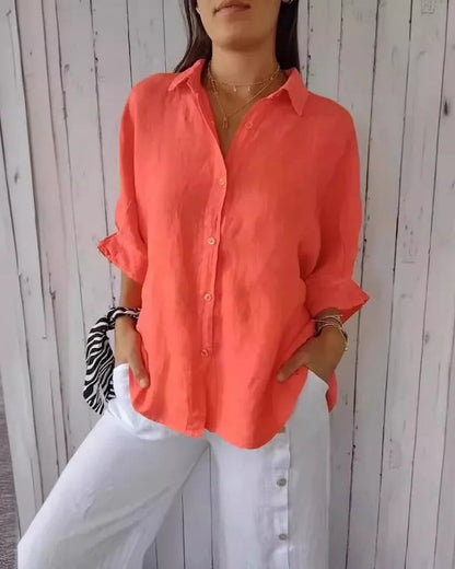 Elarisa - Womens Long Sleeve Button Blouse