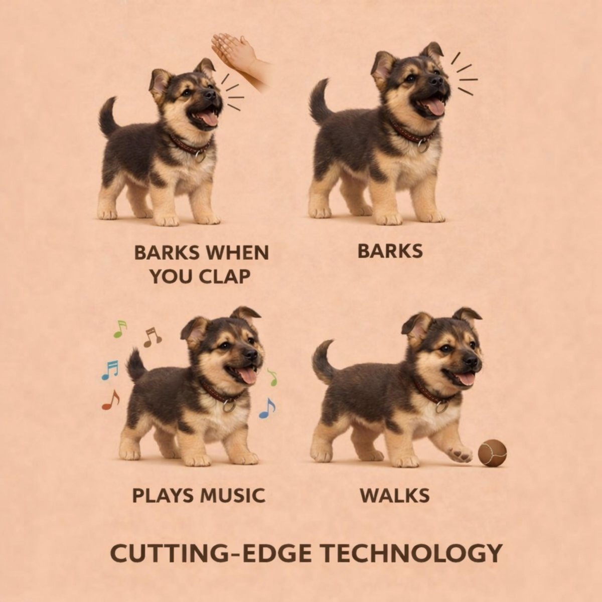 Realistic German Shepherd Electronic Robot Puppy Walking Barking - Image 7