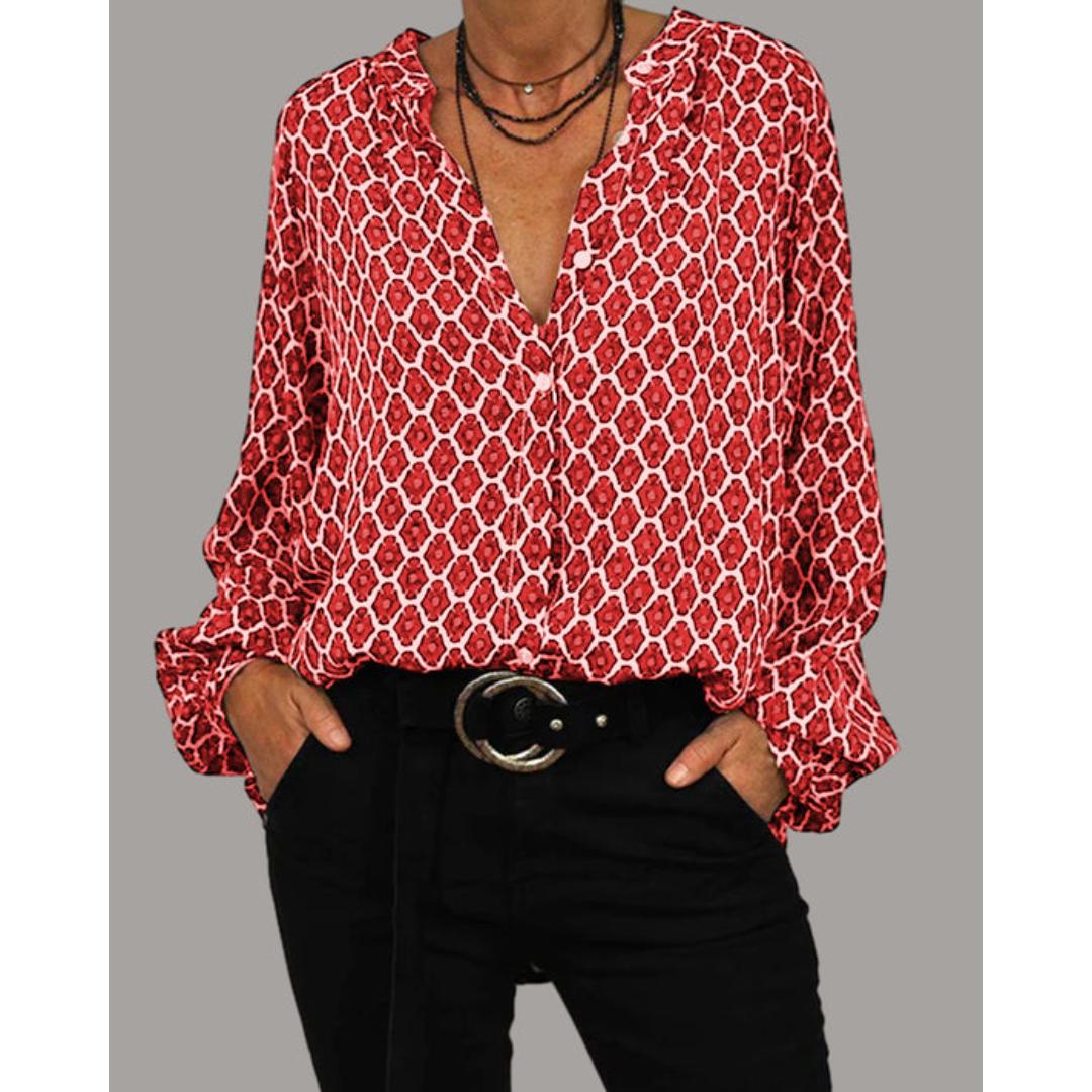 Sarelle - Casual V Neck Blouse