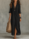 Women Boho Shirt Maxi Dress Long Sleeve
