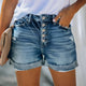Ravelle - High Waist Denim Style Shorts