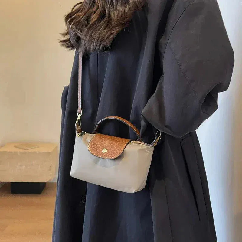 Women Mini Crossbody Bag Top Handle Contrasting Flap - Image 5