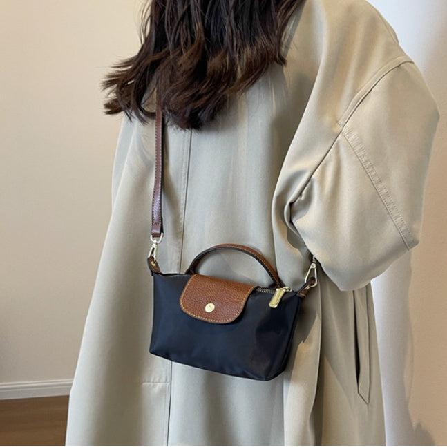 Women Mini Crossbody Bag Top Handle Contrasting Flap - Image 2