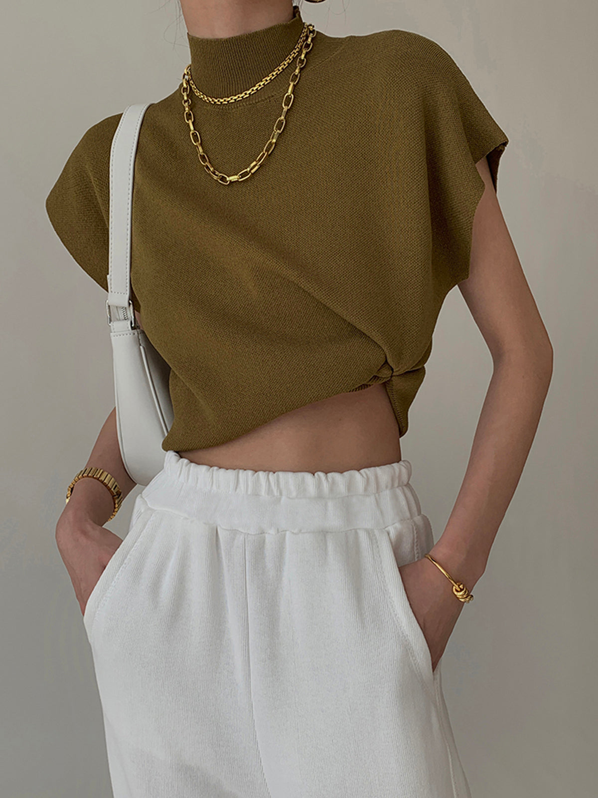 Stellara – Kvinders kortærmede casual top med mock neck