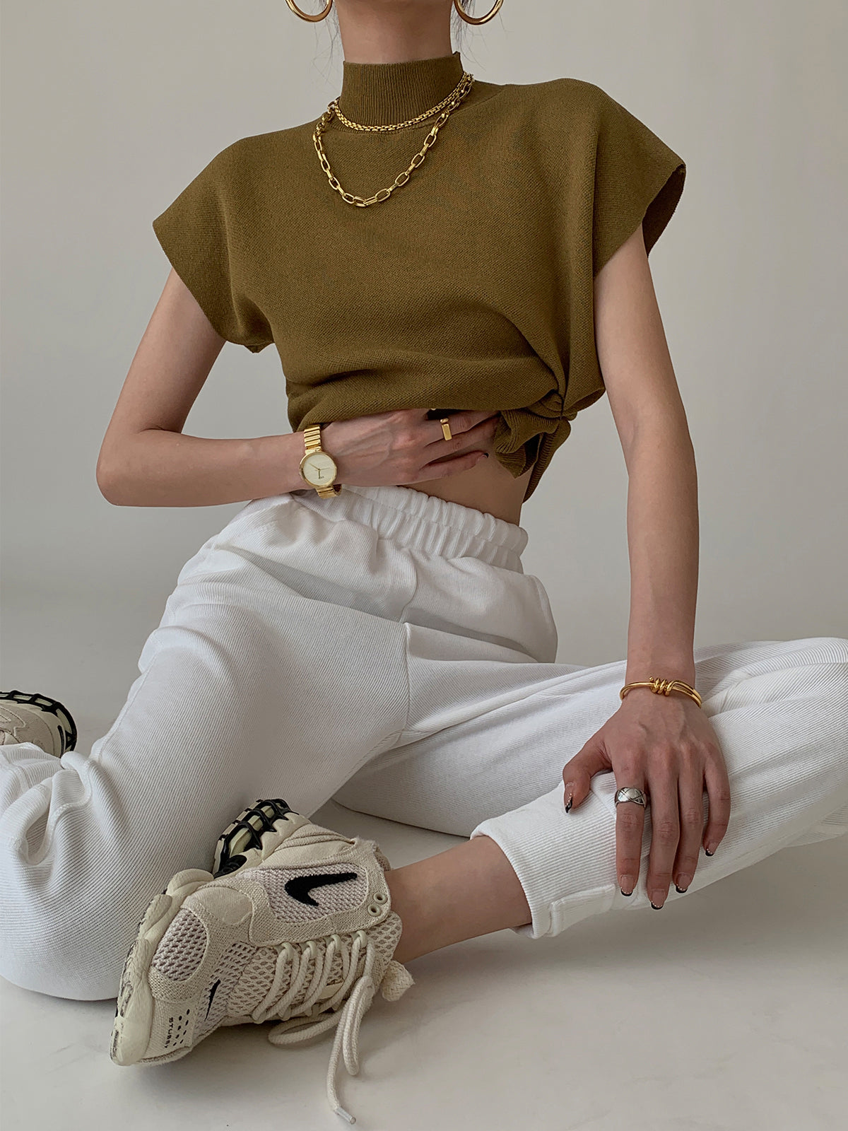Stellara – Kvinders kortærmede casual top med mock neck
